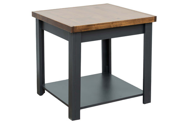 Legends Furniture Bridgevine Home Essex 24 Inch Side Table, No Assembly Required, Black And Whiskey Finish Black Poplar Solids And Okoume Veneers Es4110.Swk