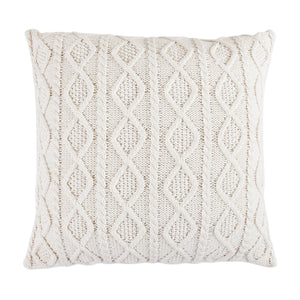 Hiend Accents Cable Knit Euro Sham - Luxurious Softness With Timeless Diamond Design For Elegant Home Décor Cream Shell, 70% Acrylic,30% Wool,Fill, 100% Polyester Es5002-os-cr