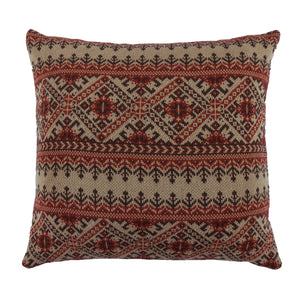 Hiend Accents Fair Isle Knit Euro Sham - Embrace Cozy Tradition With Intricate Patterns For Lodge-inspired Decor Brown,Red 100% Acrylic Es5002-os-fi