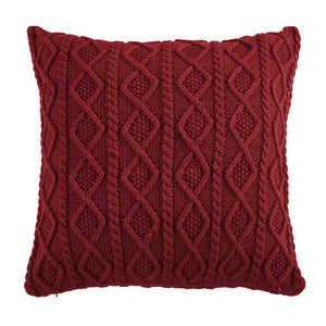 Hiend Accents Cable Knit Euro Sham - Luxurious Softness With Timeless Diamond Design For Elegant Home Décor Red Shell, 70% Acrylic,30% Wool,Fill, 100% Polyester Es5002-os-rd