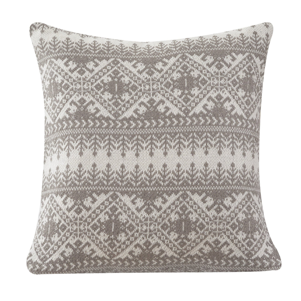 Hiend Accents Fair Isle Knit Euro Sham - Cozy Geometric Design For Elegant Home Décor, Soft Acrylic Comfort Taupe 100% Acrylic Es5002-os-tp