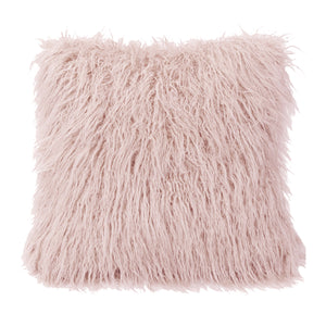 Hiend Accents Mongolian Faux Fur Euro Sham - Luxurious Textured Accent For Cozy Living Room Or Bedroom Decor Blush 100% Acrylic Es5003-os-bh