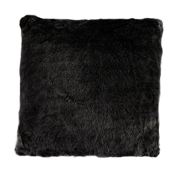 Hiend Accents Arctic Bear Mink Euro Sham - Luxurious Faux Fur Accent For Stylish Home Decor And Cozy Comfort Black 82% Acrylic,18% Polyester Es5005-os-bk