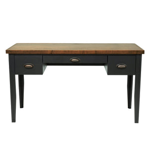 Legends Furniture Bridgevine Home Essex 53 Inch Writing Desk, No Assembly Required,  Black And Whiskey Finish Black Poplar Solids And Okoume Veneers Es6210.Swk
