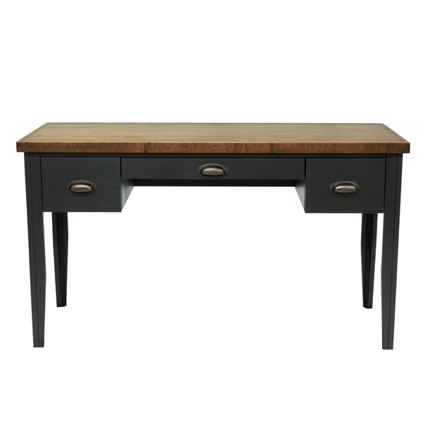 Legends Furniture Bridgevine Home Essex 53 Inch Writing Desk, No Assembly Required,  Black And Whiskey Finish Black Poplar Solids And Okoume Veneers Es6210.Swk
