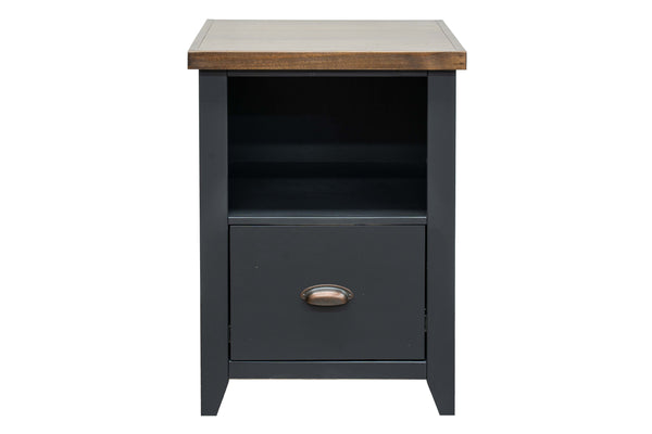 Legends Furniture Bridgevine Home Essex 22 Inch 1-drawer File, No Assembly Required, Black And Whiskey Finish Black Poplar Solids And Okoume Veneers Es6805.Swk