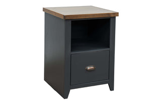 Legends Furniture Bridgevine Home Essex 22 Inch 1-drawer File, No Assembly Required, Black And Whiskey Finish Black Poplar Solids And Okoume Veneers Es6805.Swk