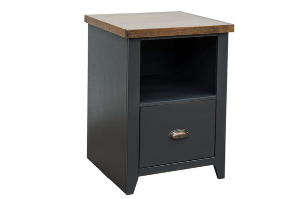 Legends Furniture Bridgevine Home Essex 22 Inch 1-drawer File, No Assembly Required, Black And Whiskey Finish Black Poplar Solids And Okoume Veneers Es6805.Swk