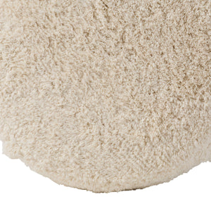 Jaipur Living Vibe by Jaipur Living Cotton Faux Shearling Cylinder Pouf Plush Bohemian Accent ACF100003