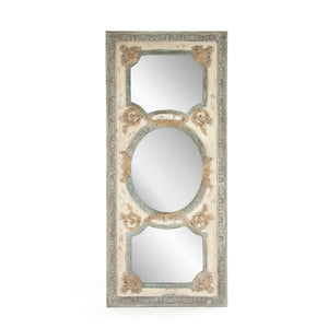 Theon Mirror Distressed Sage Green, Antique Cream ESM130641 Zentique