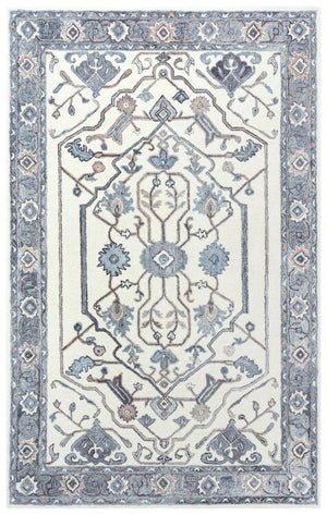 Rizzy Essence ESS102 Hand Tufted Traditional  Wool/Recycled Polyester Rug Beige/Gray 8'6" x 11'6"