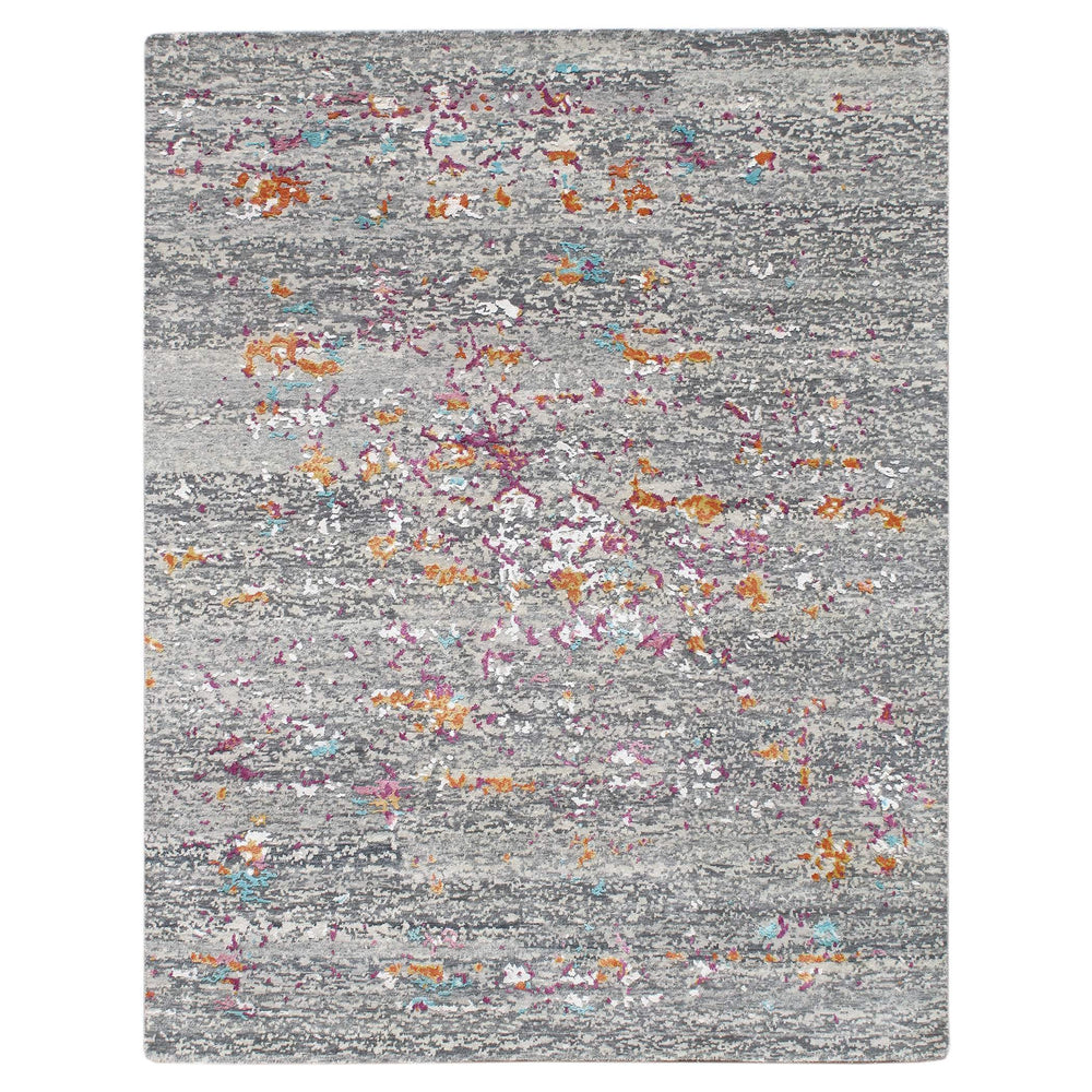 AMER Rugs Essence Hand-knotted Wool Silk Abstract Rug with Carved High-low Pile for Modern Living Spaces 2' X 3' ESS50203