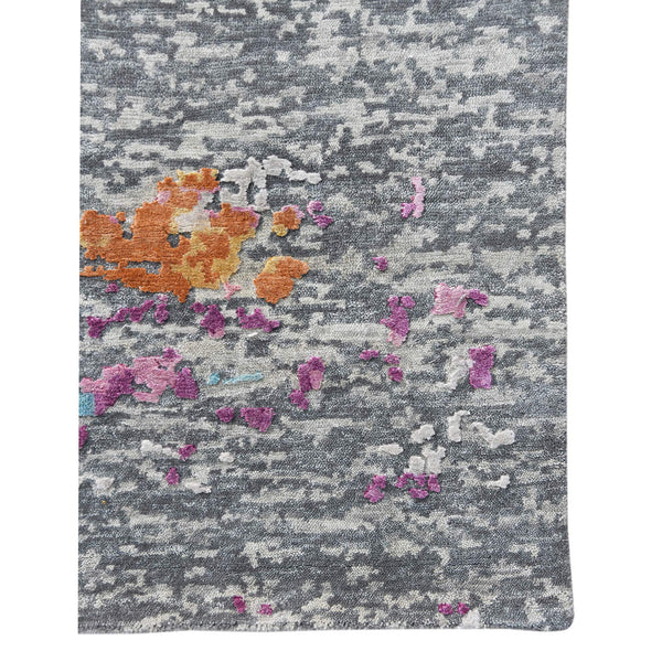 Essence Hand-knotted Wool Silk Abstract Rug with Carved High-low Pile for Modern Living Spaces