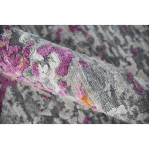 Essence Hand-knotted Wool Silk Abstract Rug with Carved High-low Pile for Modern Living Spaces