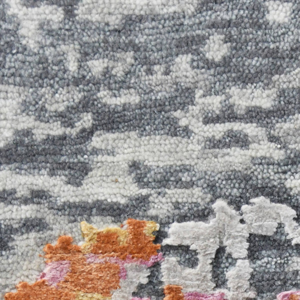 Essence Hand-knotted Wool Silk Abstract Rug with Carved High-low Pile for Modern Living Spaces