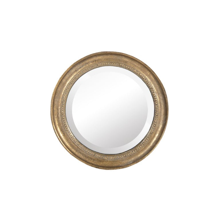 Zentique Norbert Gold Mirror — 12" Polished Iron Frame, Compact Decorative Wall Mirror for Entryway & Bath (92) EST11184 Gold