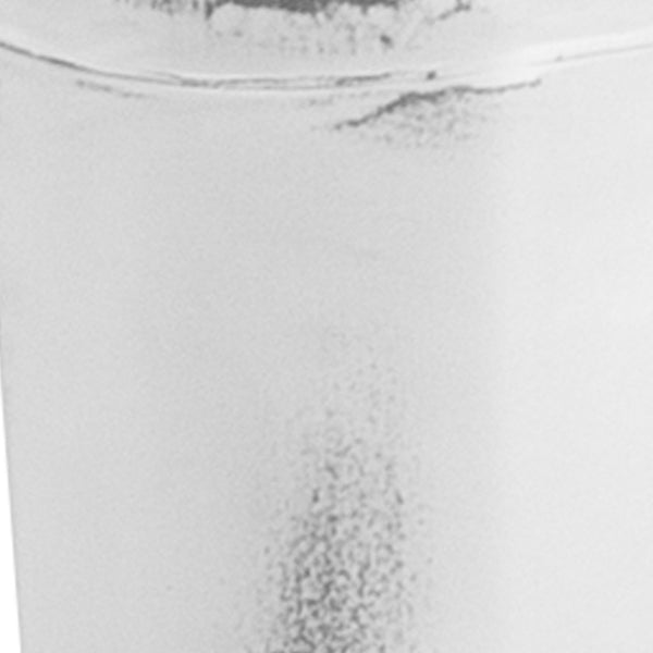 English Elm Carly Commercial Grade 24" High Distressed Metal Counter Stool for Indoor-Outdoor Use, Ergonomic Design White ET-3534-24-WH-GG