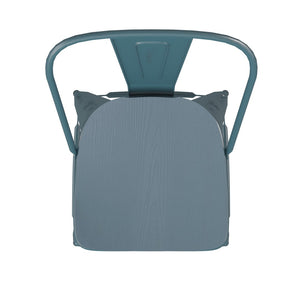 English Elm Carly Commercial Grade 30" High Metal Barstool with Back for Indoor-Outdoor Dining Comfort & Style Teal-Blue Seat/Kelly Blue-Teal Frame ET-3534-30-KB-PL1C-GG