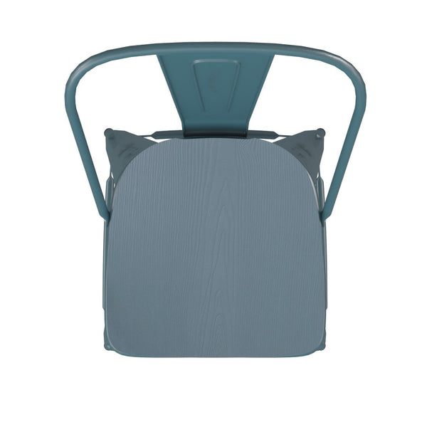English Elm Carly Commercial Grade 30" High Metal Barstool with Back for Indoor-Outdoor Dining Comfort & Style Teal-Blue Seat/Kelly Blue-Teal Frame ET-3534-30-KB-PL1C-GG