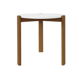 Manhattan Comfort Gales Mid-Century Modern End Table Matte White ET-82742-WH