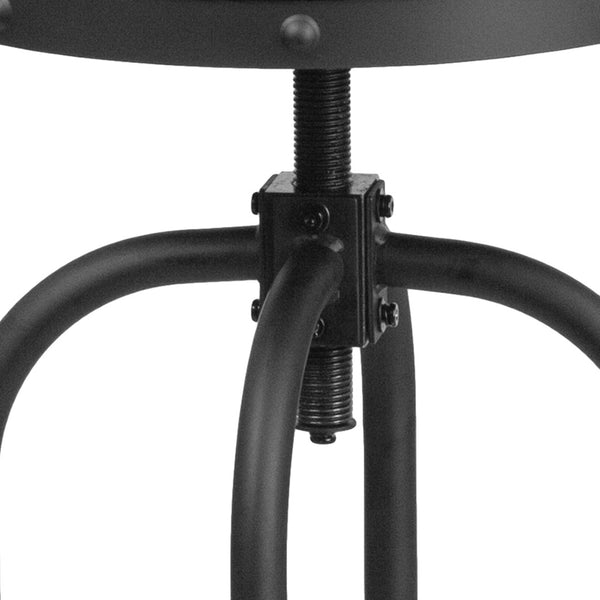 English Elm Carrington 30'' Adjustable Barstool - Stylish Black LeatherSoft Seat with 360° Swivel Lift Comfort ET-BR542-230-GG