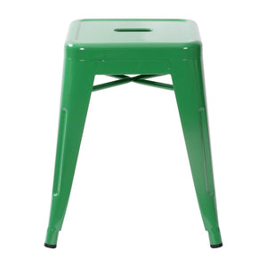 English Elm Kai Set of 4 Stackable Metal Stools for Dining, Kitchen, and Commercial Spaces - Durable & Stylish Green ET-BT3503-18-GN-GG