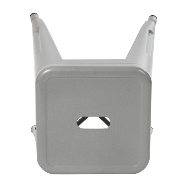 English Elm Kai Set of 4 Stackable Metal Stools for Dining, Kitchen, and Commercial Spaces - Durable & Stylish Silver ET-BT3503-18-SIL-GG