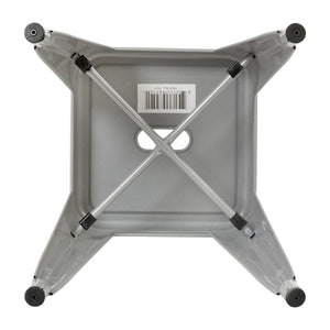 English Elm Kai Set of 4 Stackable Metal Stools for Dining, Kitchen, and Commercial Spaces - Durable & Stylish Silver ET-BT3503-18-SIL-GG