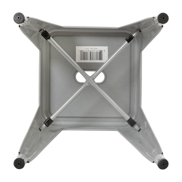 English Elm Kai Set of 4 Stackable Metal Stools for Dining, Kitchen, and Commercial Spaces - Durable & Stylish Silver ET-BT3503-18-SIL-GG