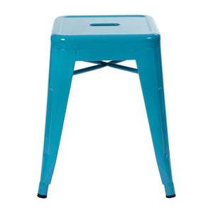 English Elm Kai Set of 4 Stackable Metal Stools for Dining, Kitchen, and Commercial Spaces - Durable & Stylish Teal ET-BT3503-18-TL-GG