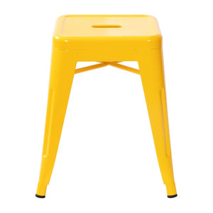 English Elm Kai Set of 4 Stackable Metal Stools for Dining, Kitchen, and Commercial Spaces - Durable & Stylish Yellow ET-BT3503-18-YL-GG