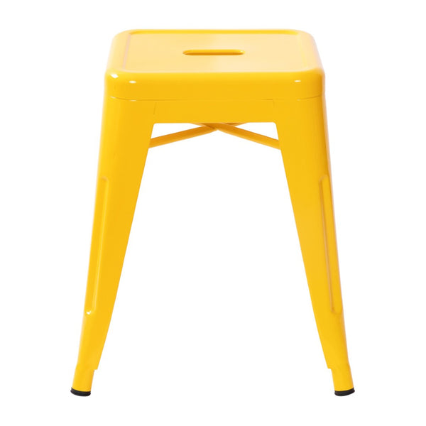 English Elm Kai Set of 4 Stackable Metal Stools for Dining, Kitchen, and Commercial Spaces - Durable & Stylish Yellow ET-BT3503-18-YL-GG