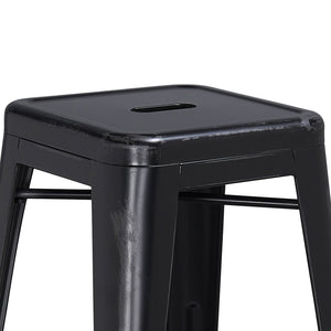 English Elm Kai Commercial Grade 24" Backless Metal Counter Stool for Indoor-Outdoor Use, Durable & Stylish Design Black ET-BT3503-24-BK-GG