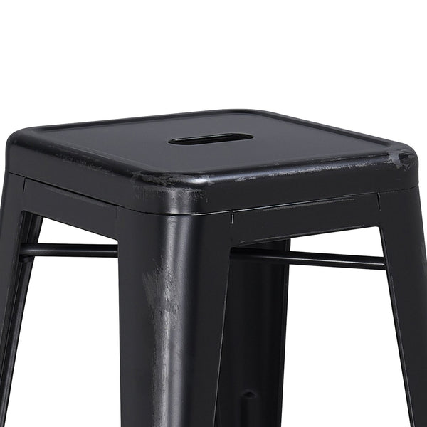 English Elm Kai Commercial Grade 24" Backless Metal Counter Stool for Indoor-Outdoor Use, Durable & Stylish Design Black ET-BT3503-24-BK-GG