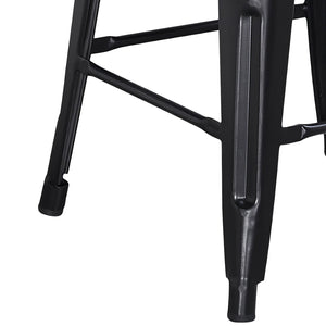 English Elm Kai Commercial Grade 24" Backless Metal Counter Stool for Indoor-Outdoor Use, Durable & Stylish Design Black ET-BT3503-24-BK-GG