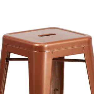 English Elm Kai Commercial Grade 24" Backless Indoor-Outdoor Counter Stool for Modern, Durable Seating Solutions Copper ET-BT3503-24-POC-GG