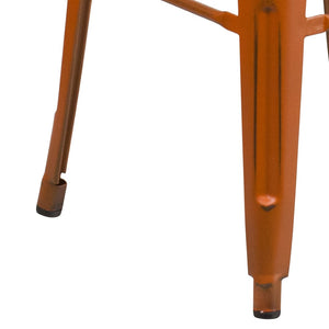 English Elm Kai High Backless Metal Barstool - Stylish Indoor-Outdoor Seating with Stackable Design & Durability Orange ET-BT3503-30-OR-GG