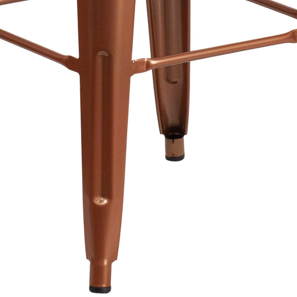 English Elm Kai Commercial-Grade 30" Backless Barstool - Stylish, Stackable Seating for Indoor and Outdoor Use Copper ET-BT3503-30-POC-GG