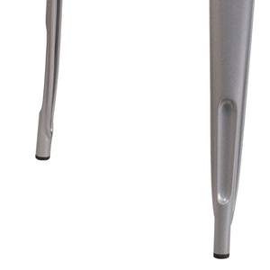 English Elm Felix Commercial-Grade Square Metal Table for Indoor-Outdoor Use – Perfect for Cafes and Patios Silver 31.5" Square ET-CT002-1-SIL-GG