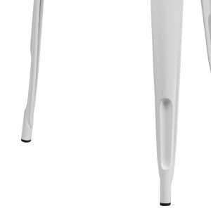 English Elm Felix Commercial-Grade Square Metal Table for Indoor-Outdoor Use – Perfect for Cafes and Patios White 31.5" Square ET-CT002-1-WH-GG