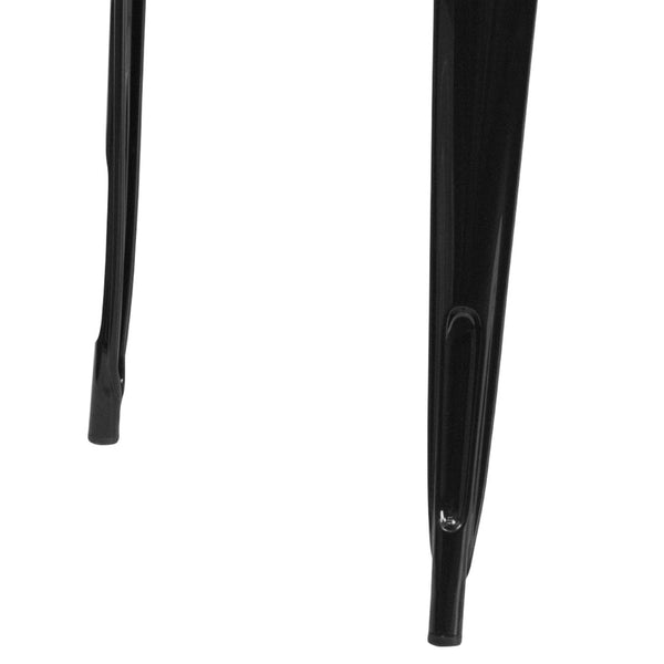 English Elm Charis Commercial-Grade Rectangular Metal Table for Indoor and Outdoor Dining - Durable Design, Seats Six Black 31.5"W x 63"L ET-CT005-BK-GG