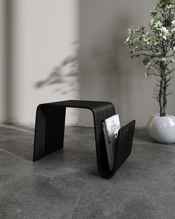 Manhattan Comfort Brookside Mid-Century Modern End Table Black ET001-BK