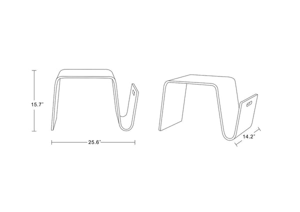 Manhattan Comfort Brookside Mid-Century Modern End Table Black ET001-BK