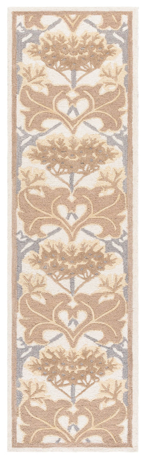 Safavieh Earthly Hand Tufted Wool Cotton Viscose Runner Rug - Elegant Floral Design For Timeless Home Decor Ivory ,Grey 65% Wool,20% Cotton,15% Viscose Et205f-28