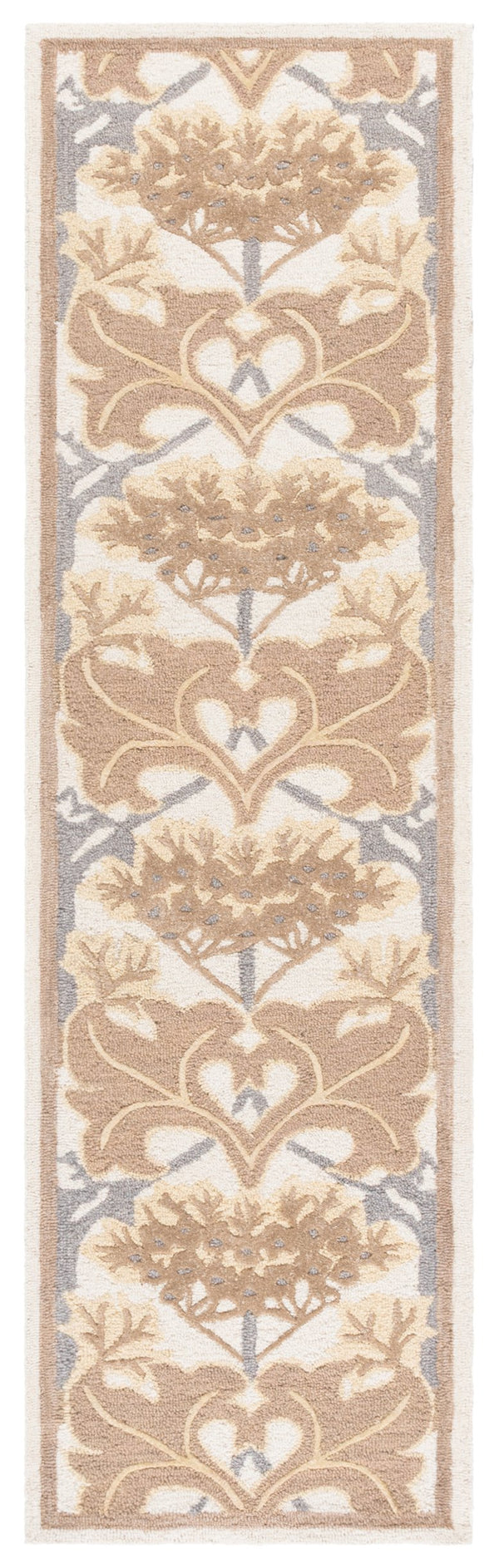 Safavieh Earthly Hand Tufted Wool Cotton Viscose Runner Rug - Elegant Floral Design For Timeless Home Decor Ivory ,Grey 65% Wool,20% Cotton,15% Viscose Et205f-28