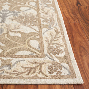 Safavieh Earthly Hand Tufted Wool Cotton Viscose Runner Rug - Elegant Floral Design For Timeless Home Decor Ivory ,Grey 65% Wool,20% Cotton,15% Viscose Et205f-5