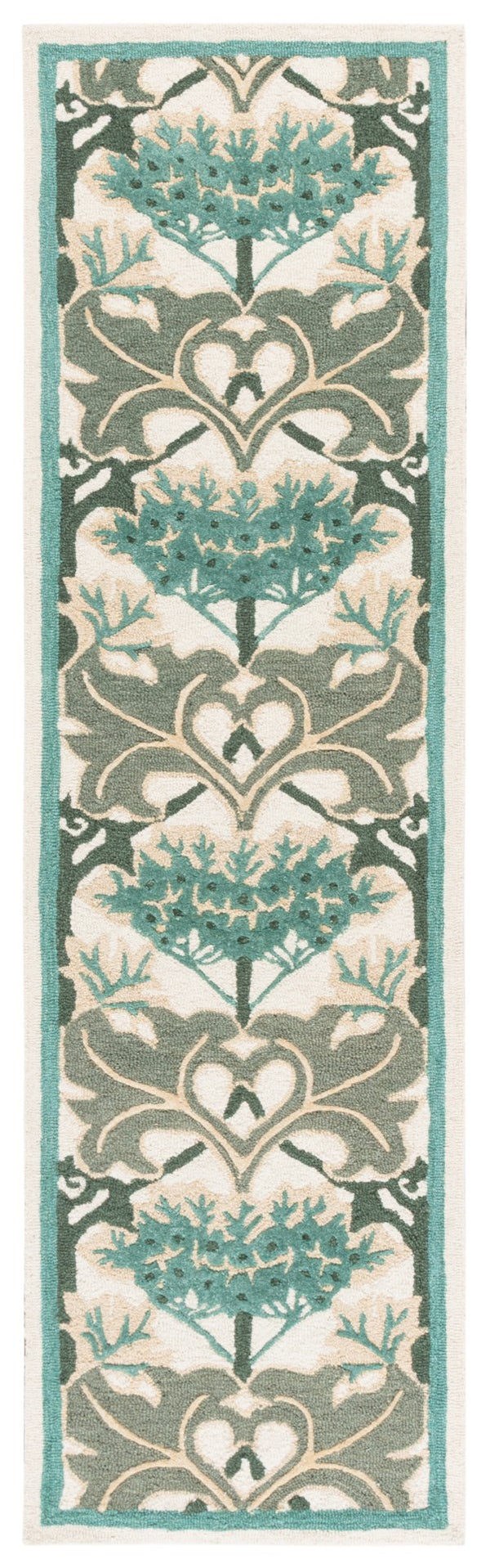 Safavieh Earthly Luxurious Hand-tufted Area Rug With Elegant Botanical Design For Sophisticated Living Spaces Ivory ,Teal 65% Wool,20% Cotton,15% Viscose Et205l-6