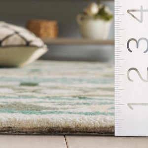 Safavieh Earthly Luxurious Hand-tufted Area Rug With Elegant Botanical Design For Sophisticated Living Spaces Ivory ,Teal 65% Wool,20% Cotton,15% Viscose Et205l-6