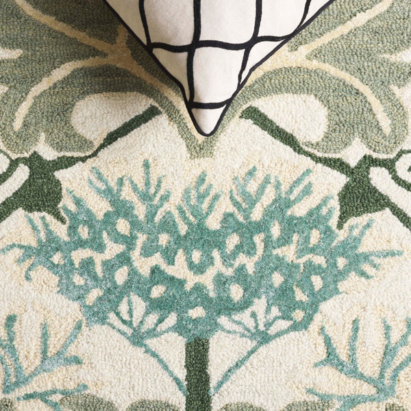 Safavieh Earthly Luxurious Hand-tufted Area Rug With Elegant Botanical Design For Sophisticated Living Spaces Ivory ,Teal 65% Wool,20% Cotton,15% Viscose Et205l-6