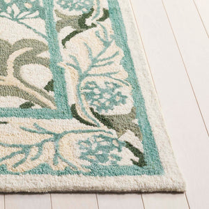 Safavieh Earthly Luxurious Hand-tufted Area Rug With Elegant Botanical Design For Sophisticated Living Spaces Ivory ,Teal 65% Wool,20% Cotton,15% Viscose Et205l-6